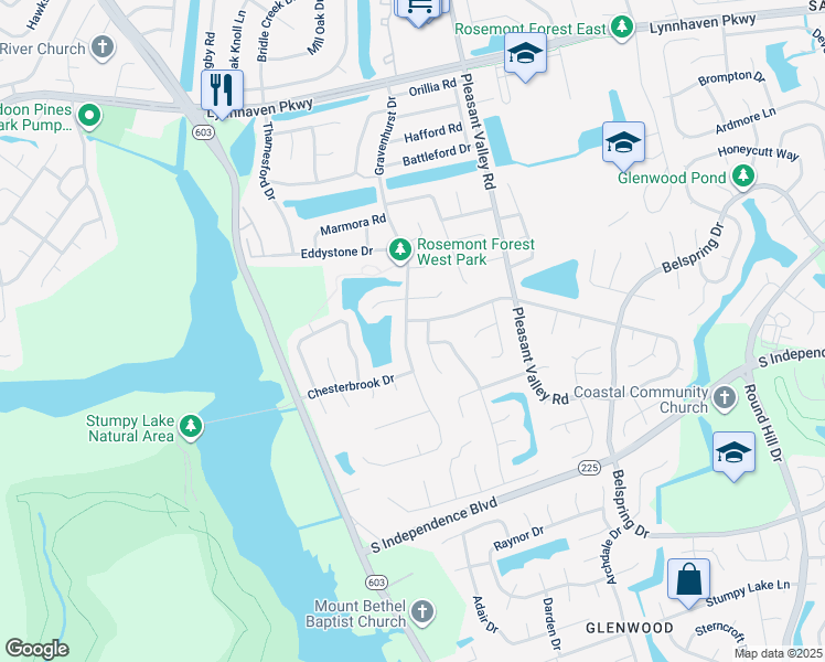 map of restaurants, bars, coffee shops, grocery stores, and more near 1904 Gravenhurst Drive in Virginia Beach