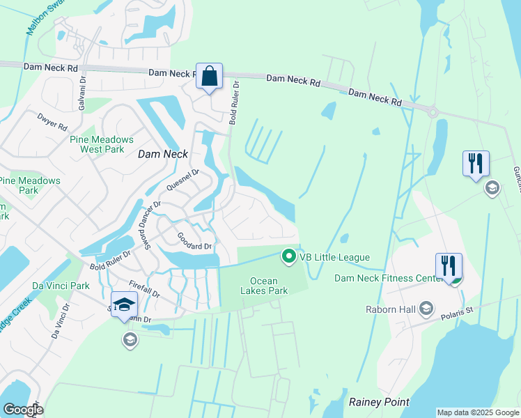 map of restaurants, bars, coffee shops, grocery stores, and more near 549 Summer Lake Lane in Virginia Beach