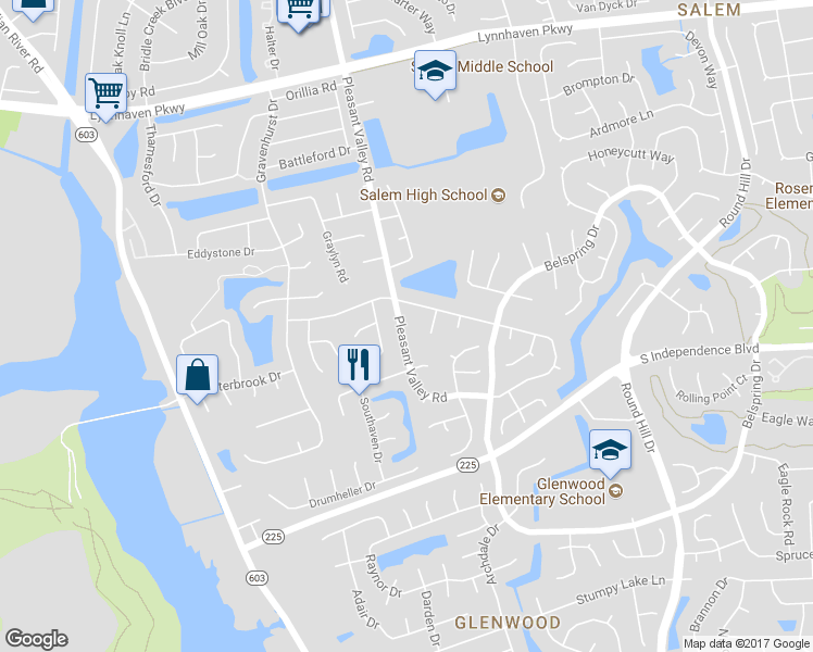 map of restaurants, bars, coffee shops, grocery stores, and more near 4024 Pleasant Valley Road in Virginia Beach