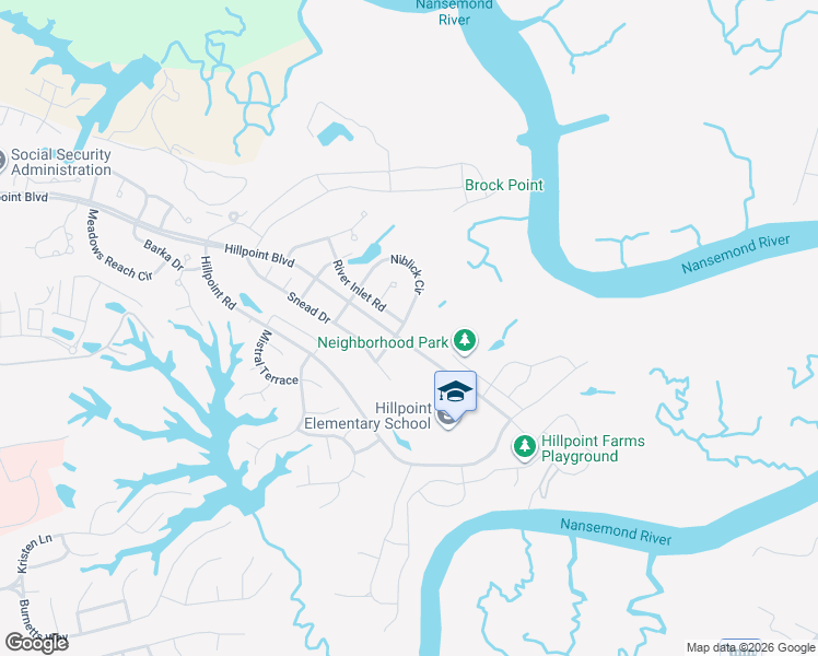 map of restaurants, bars, coffee shops, grocery stores, and more near 137 Niblick Circle in Suffolk