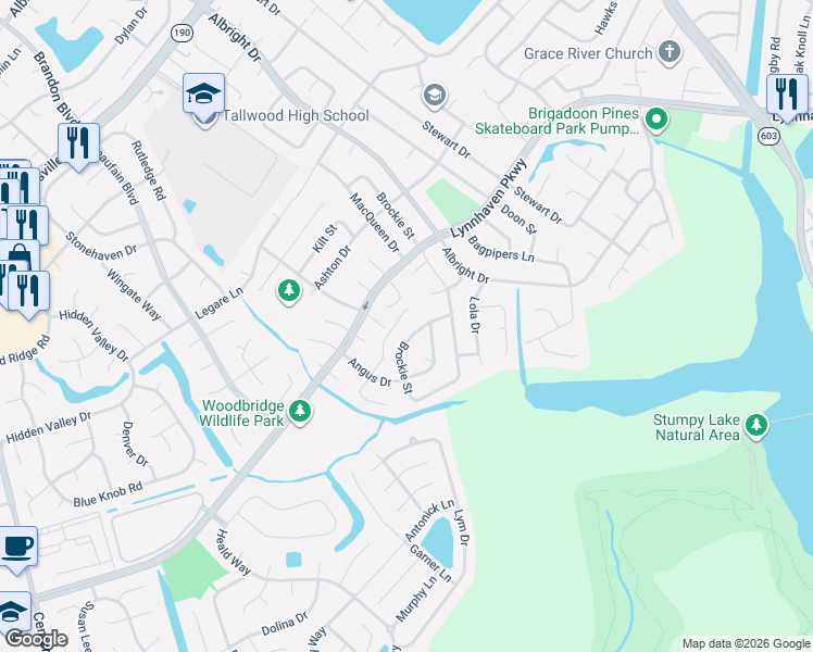 map of restaurants, bars, coffee shops, grocery stores, and more near 5120 Dundee Lane in Virginia Beach