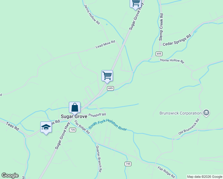 map of restaurants, bars, coffee shops, grocery stores, and more near in Sugar Grove