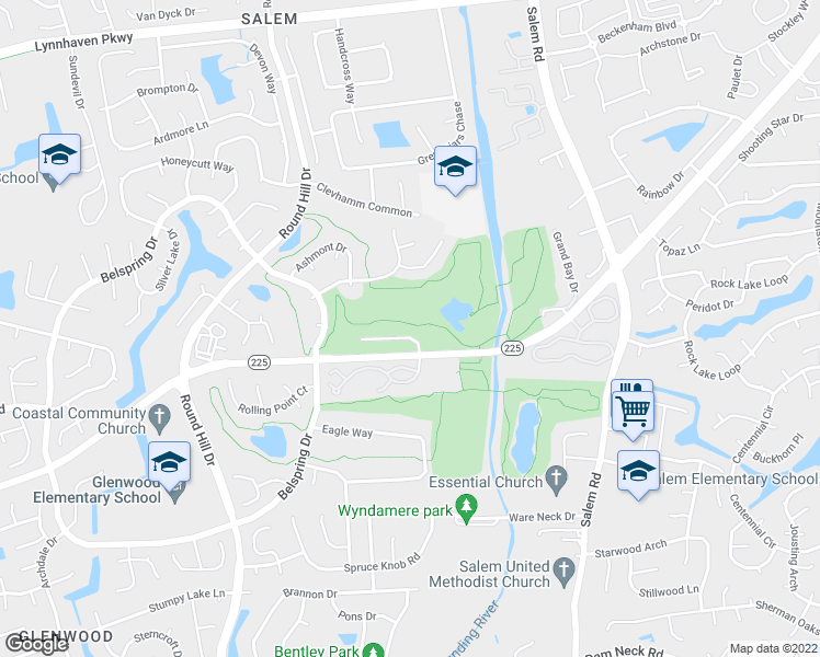 map of restaurants, bars, coffee shops, grocery stores, and more near 5056 Glenwood Way in Virginia Beach