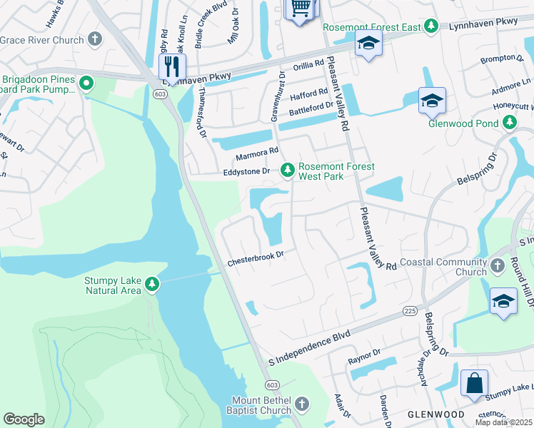 map of restaurants, bars, coffee shops, grocery stores, and more near 1427 Dighton Court in Virginia Beach