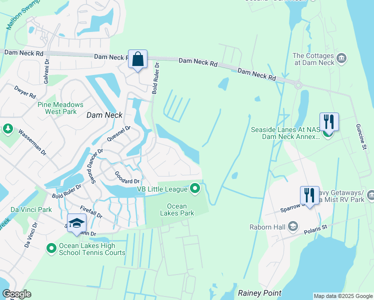 map of restaurants, bars, coffee shops, grocery stores, and more near 524 Summer Lake Lane in Virginia Beach