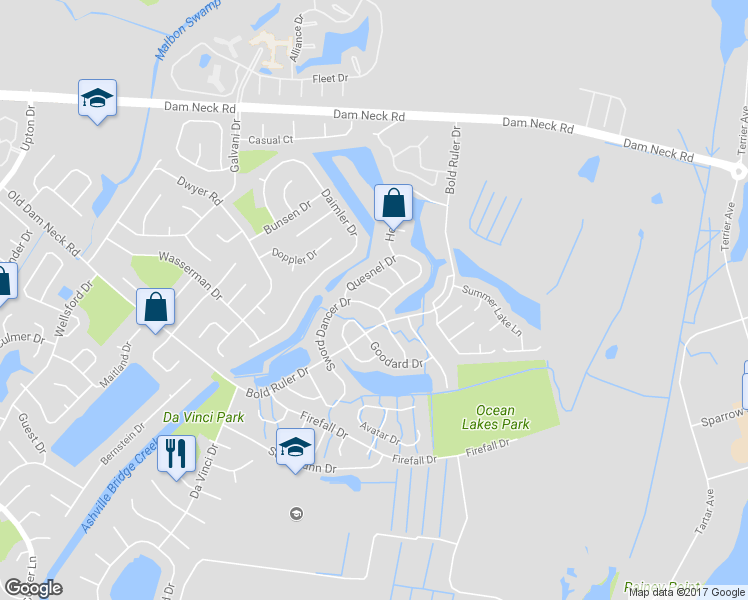map of restaurants, bars, coffee shops, grocery stores, and more near 1575 Sword Dancer Drive in Virginia Beach