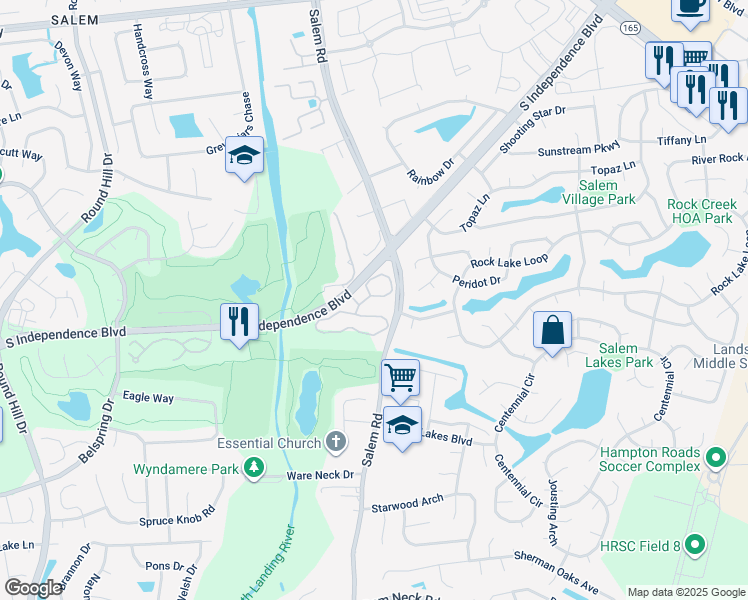 map of restaurants, bars, coffee shops, grocery stores, and more near 4088 Laurel Green Circle in Virginia Beach