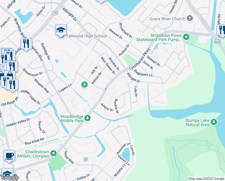 map of restaurants, bars, coffee shops, grocery stores, and more near 5120 Dundee Lane in Virginia Beach