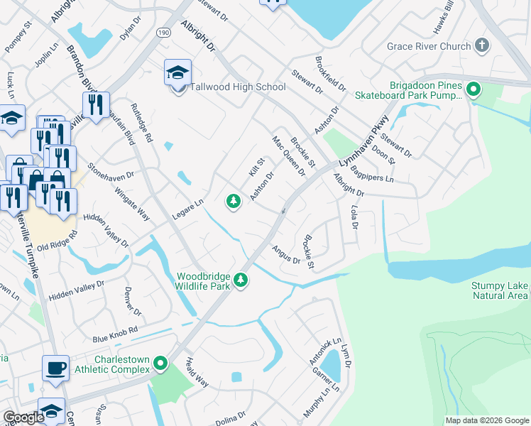 map of restaurants, bars, coffee shops, grocery stores, and more near 5413 Etheridge Court in Virginia Beach