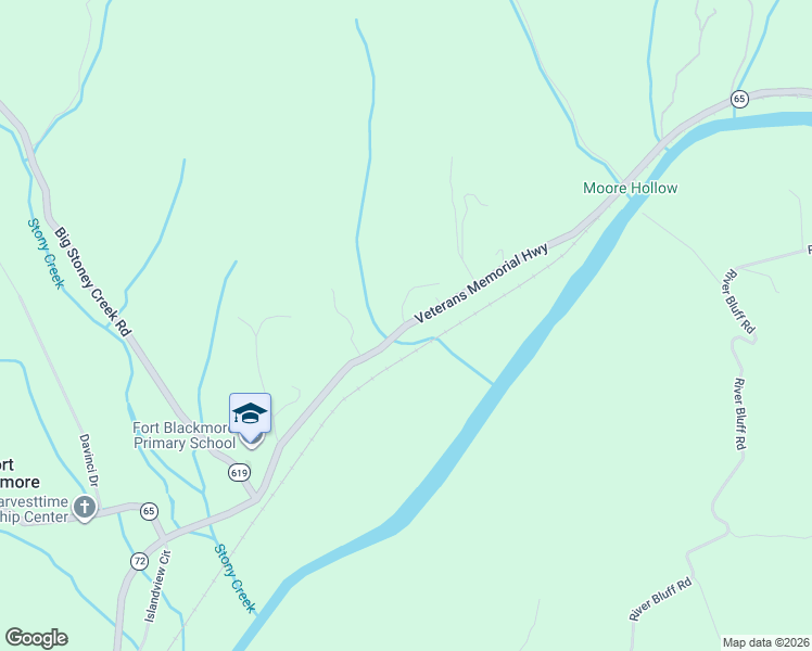 map of restaurants, bars, coffee shops, grocery stores, and more near 11531 Veterans Memorial Highway in Fort Blackmore