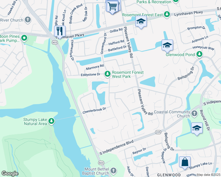 map of restaurants, bars, coffee shops, grocery stores, and more near 1341 Sagamore Court in Virginia Beach