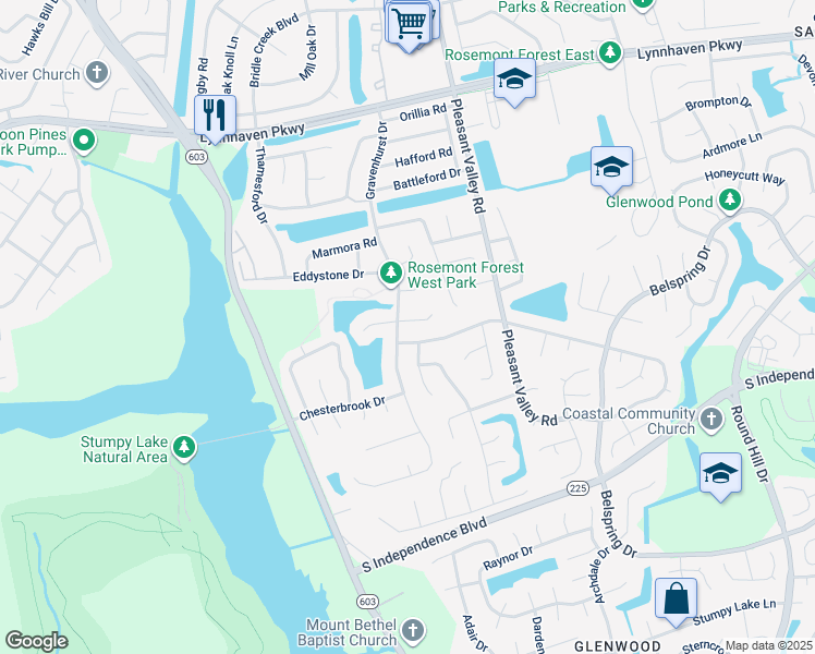 map of restaurants, bars, coffee shops, grocery stores, and more near 1335 Sagamore Court in Virginia Beach