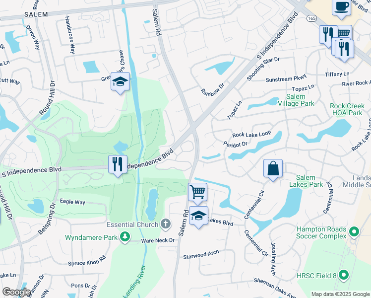 map of restaurants, bars, coffee shops, grocery stores, and more near 4109 Laurel Green Circle in Virginia Beach