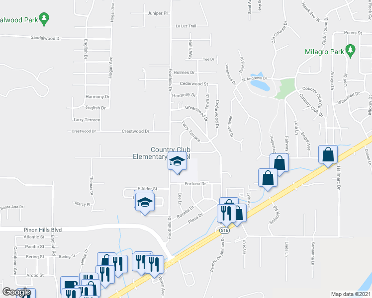 map of restaurants, bars, coffee shops, grocery stores, and more near 5608 Hill N Dale Drive in Farmington
