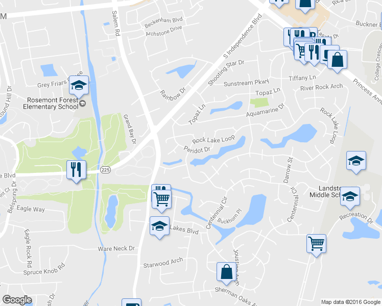 map of restaurants, bars, coffee shops, grocery stores, and more near 4060 Peridot Drive in Virginia Beach