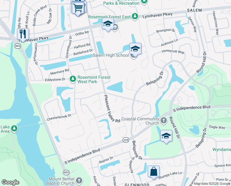map of restaurants, bars, coffee shops, grocery stores, and more near 1256 Northvale Drive in Virginia Beach
