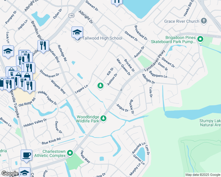 map of restaurants, bars, coffee shops, grocery stores, and more near 1680 Ashton Drive in Virginia Beach