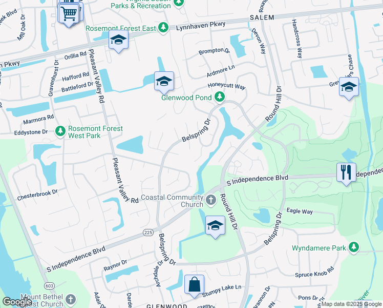 map of restaurants, bars, coffee shops, grocery stores, and more near 2009 Rupert Court in Virginia Beach