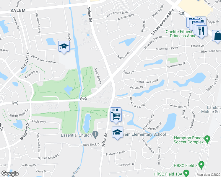 map of restaurants, bars, coffee shops, grocery stores, and more near 4153 Laurel Green Circle in Virginia Beach