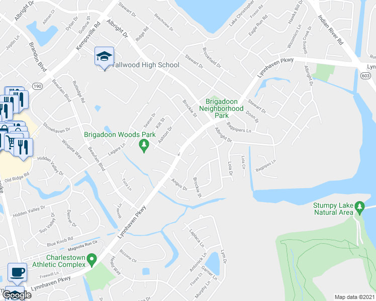 map of restaurants, bars, coffee shops, grocery stores, and more near 5313 Nelson Court in Virginia Beach