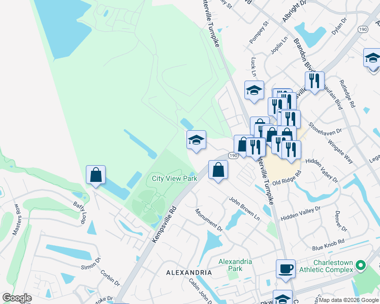 map of restaurants, bars, coffee shops, grocery stores, and more near 2025 Kempsville Road in Virginia Beach