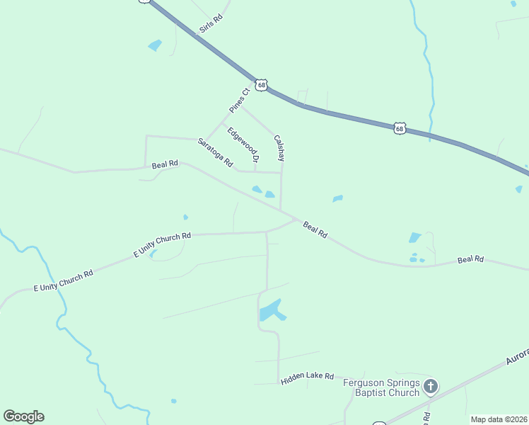 map of restaurants, bars, coffee shops, grocery stores, and more near Beal Road in Hardin