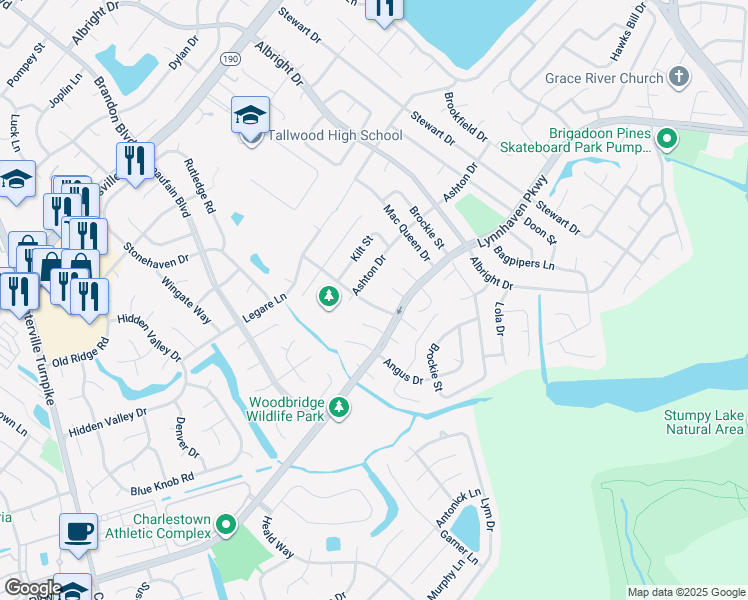 map of restaurants, bars, coffee shops, grocery stores, and more near 1680 Ashton Drive in Virginia Beach
