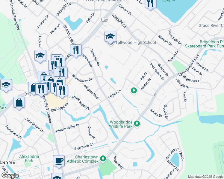 map of restaurants, bars, coffee shops, grocery stores, and more near 5405 Stonehaven Drive in Virginia Beach