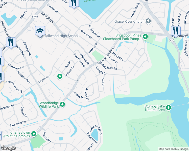 map of restaurants, bars, coffee shops, grocery stores, and more near 5353 Brockie Street in Virginia Beach