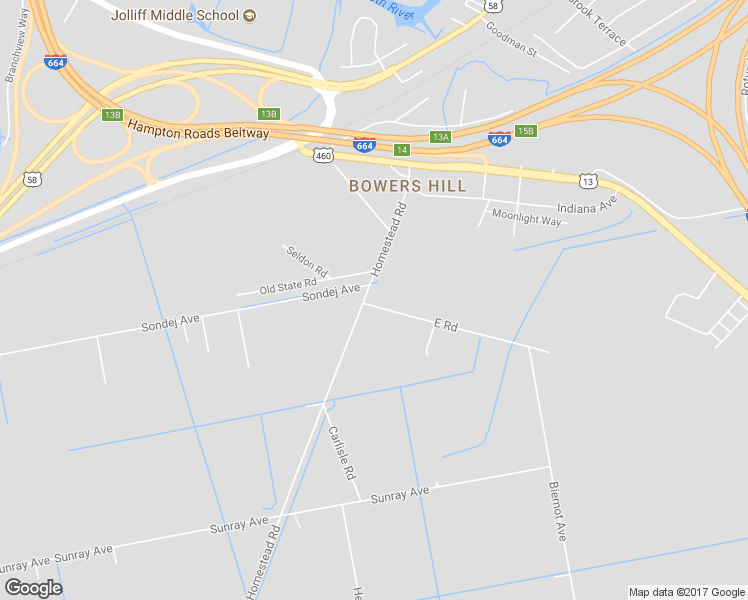 map of restaurants, bars, coffee shops, grocery stores, and more near 601 Homestead Road in Chesapeake