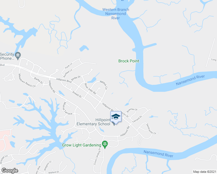 map of restaurants, bars, coffee shops, grocery stores, and more near 123 Niblick Circle in Suffolk