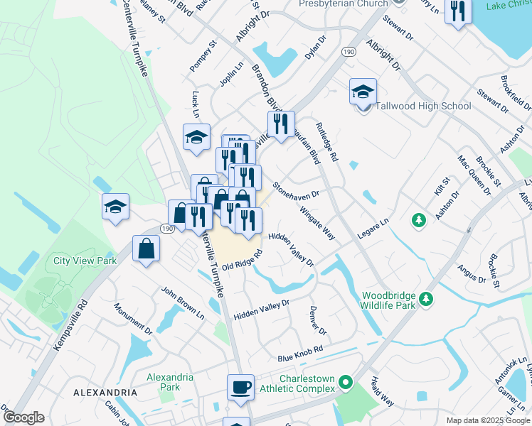 map of restaurants, bars, coffee shops, grocery stores, and more near 5493 Pocono Pl in Virginia Beach