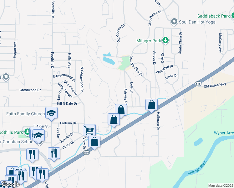 map of restaurants, bars, coffee shops, grocery stores, and more near 5428 Augusta Drive in Farmington
