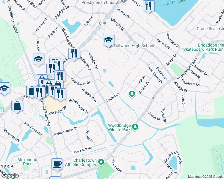 map of restaurants, bars, coffee shops, grocery stores, and more near 5405 Stonehaven Drive in Virginia Beach