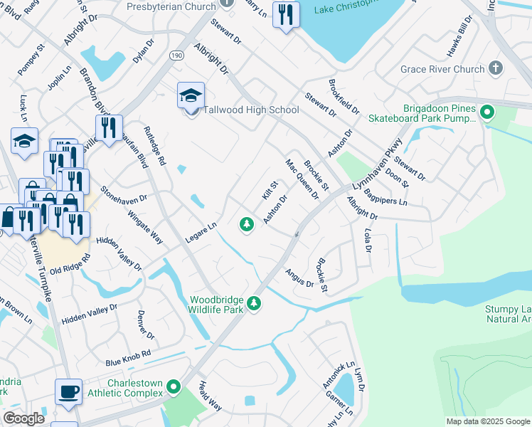 map of restaurants, bars, coffee shops, grocery stores, and more near 1680 Ashton Drive in Virginia Beach