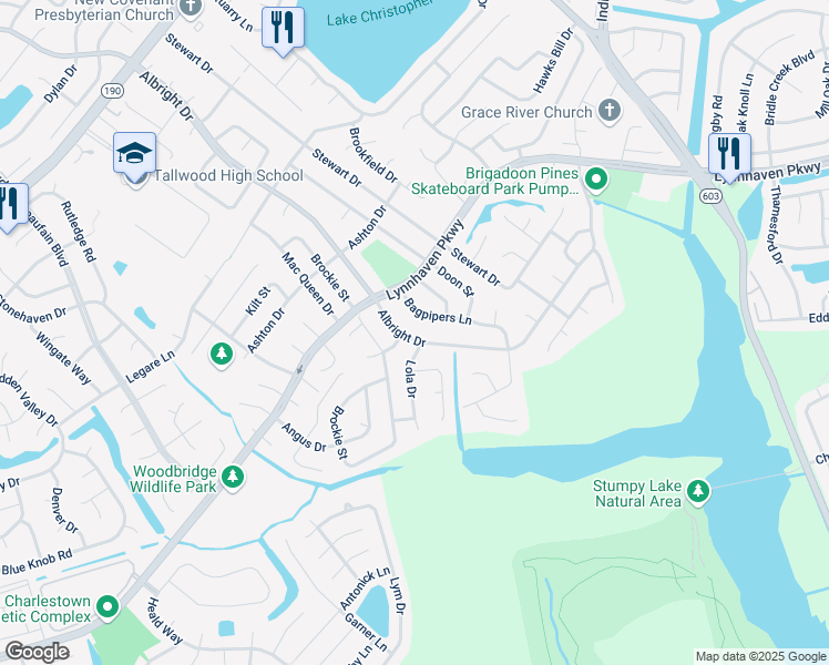 map of restaurants, bars, coffee shops, grocery stores, and more near 5344 Albright Drive in Virginia Beach