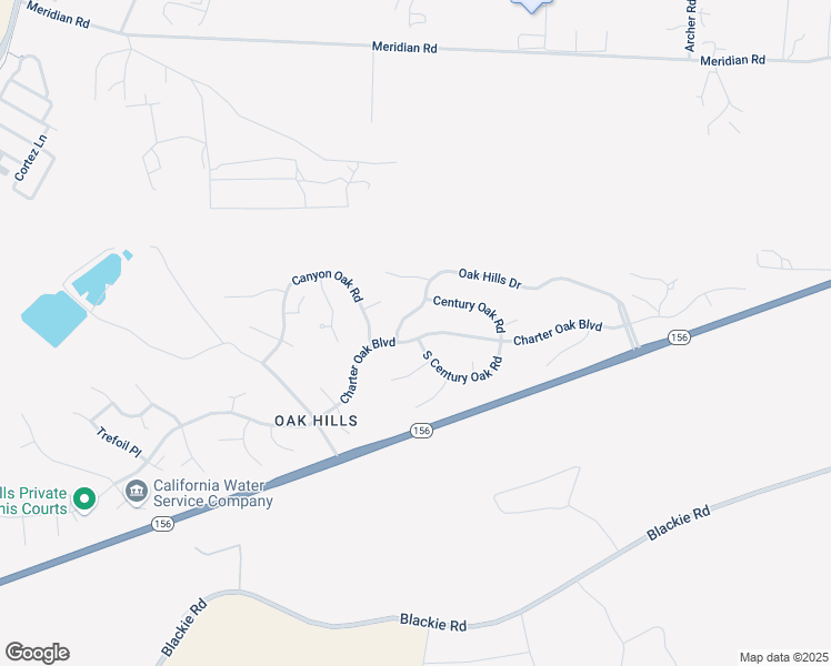 map of restaurants, bars, coffee shops, grocery stores, and more near 15105 Charter Oak Boulevard in Salinas