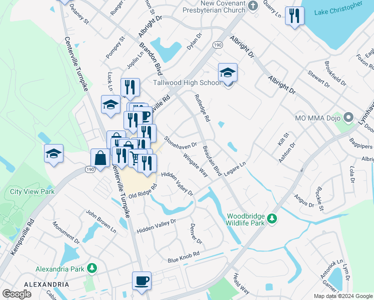 map of restaurants, bars, coffee shops, grocery stores, and more near 5477 Stonehaven Drive in Virginia Beach