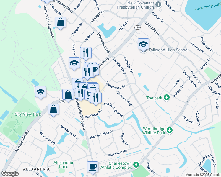 map of restaurants, bars, coffee shops, grocery stores, and more near 5489 Stonehaven Drive in Virginia Beach