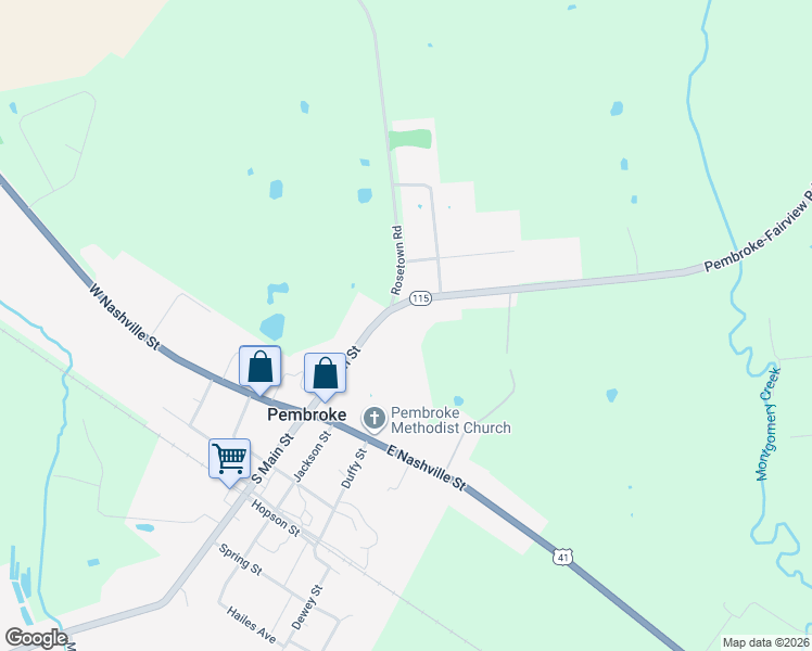 map of restaurants, bars, coffee shops, grocery stores, and more near 5658 Pembroke-Fairview Road in Pembroke