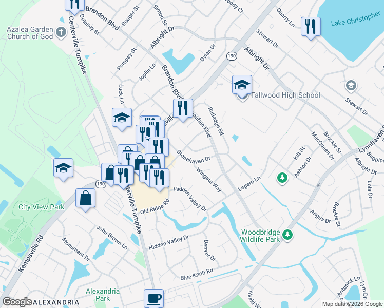 map of restaurants, bars, coffee shops, grocery stores, and more near 5493 Society Lane in Virginia Beach