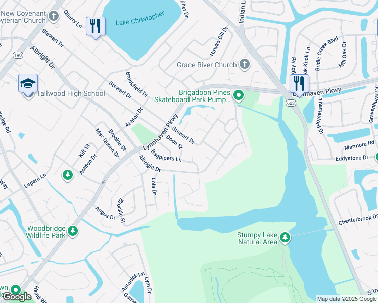 map of restaurants, bars, coffee shops, grocery stores, and more near 1601 Douglas Ct in Virginia Beach