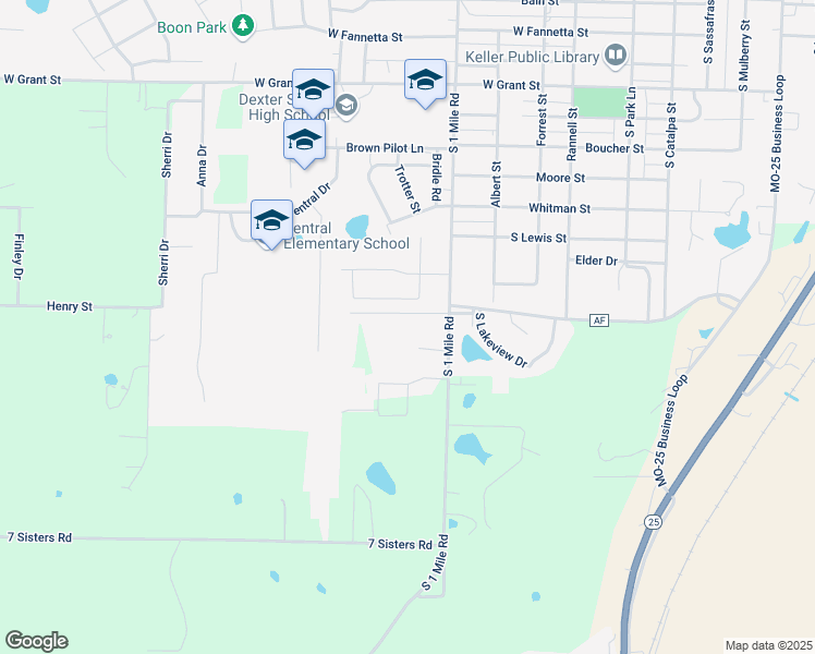 map of restaurants, bars, coffee shops, grocery stores, and more near 16954 Saddlers Lane in Dexter