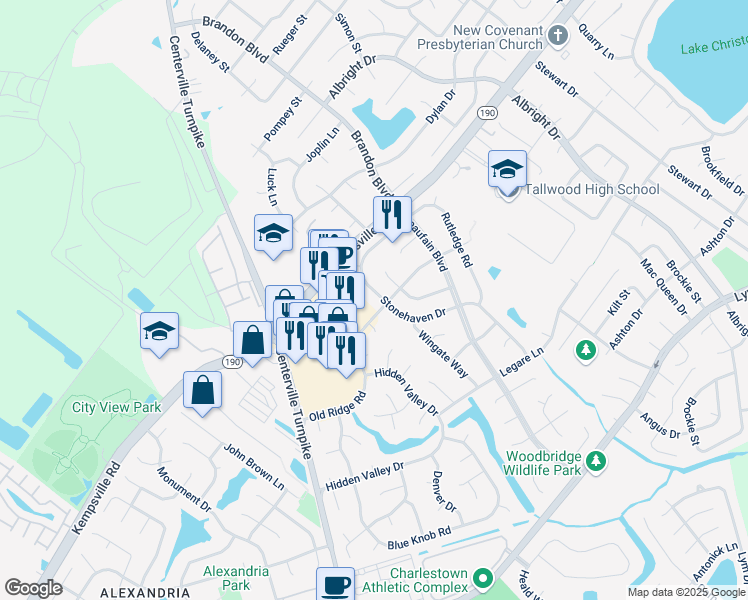 map of restaurants, bars, coffee shops, grocery stores, and more near 5525 Stonehaven Drive in Virginia Beach