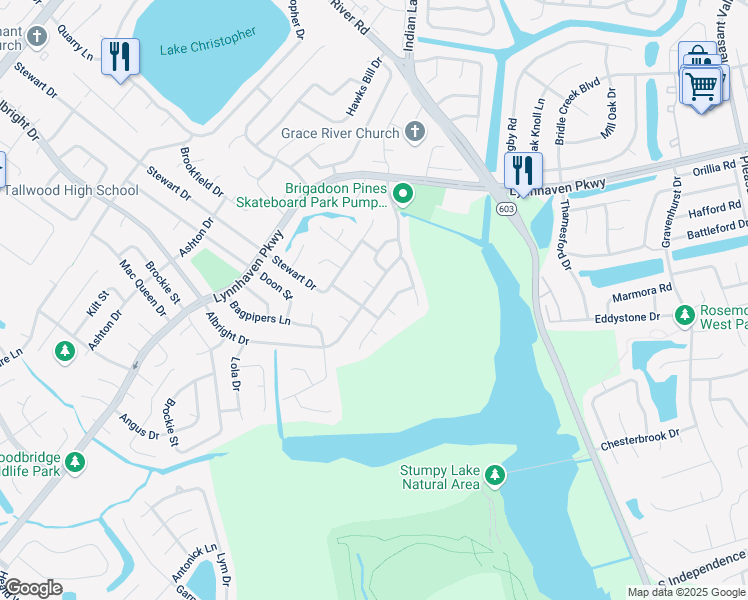 map of restaurants, bars, coffee shops, grocery stores, and more near 5257 Albright Drive in Virginia Beach