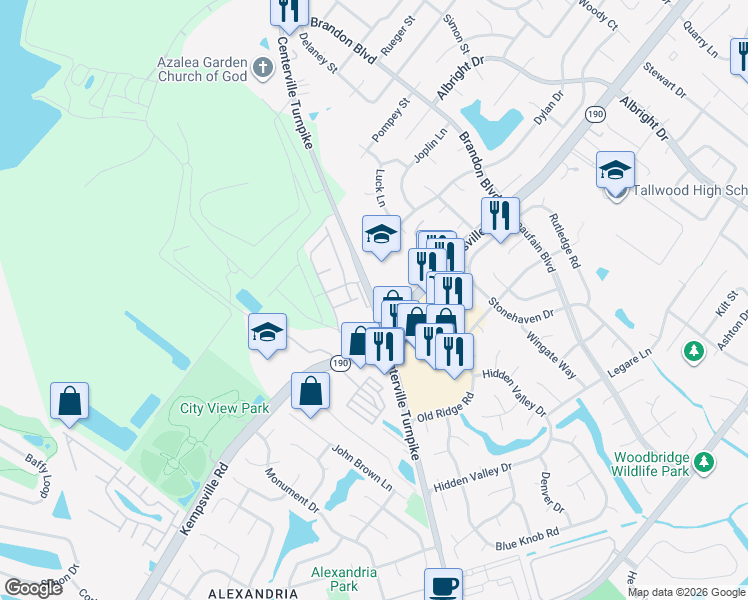 map of restaurants, bars, coffee shops, grocery stores, and more near 1872 Centerville Turnpike in Virginia Beach