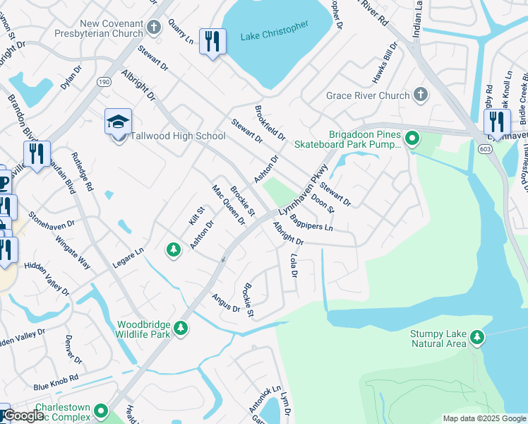 map of restaurants, bars, coffee shops, grocery stores, and more near 5401 Albright Drive in Virginia Beach