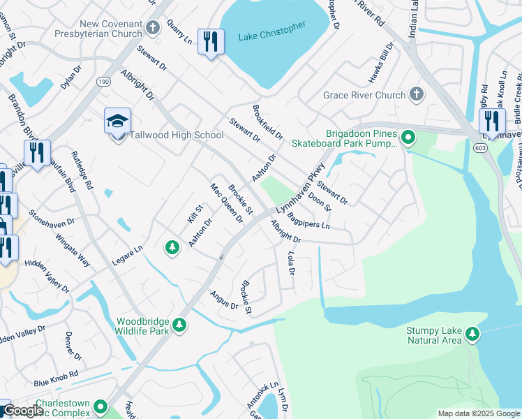 map of restaurants, bars, coffee shops, grocery stores, and more near 5401 Albright Drive in Virginia Beach
