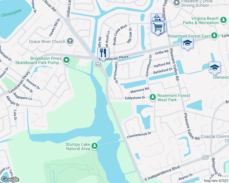 map of restaurants, bars, coffee shops, grocery stores, and more near 4920 April Avenue in Virginia Beach