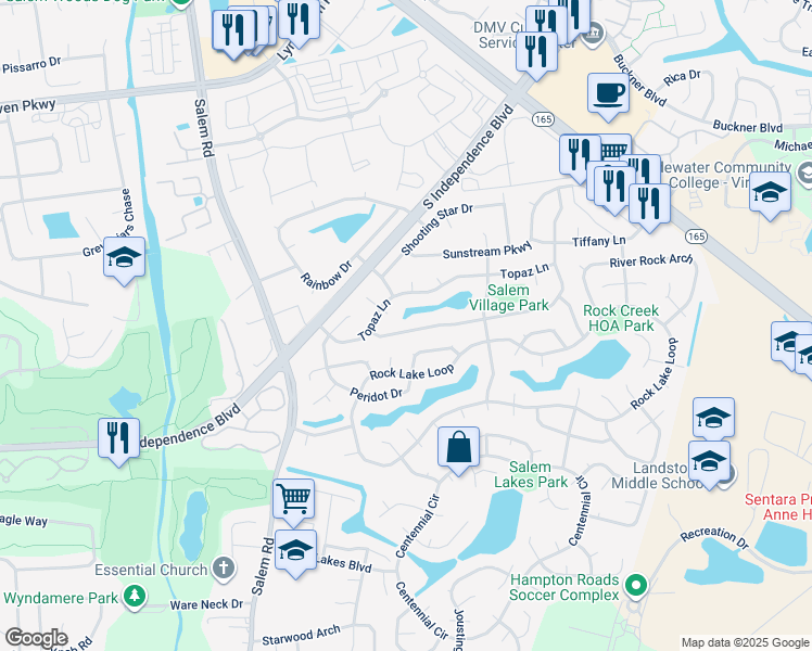 map of restaurants, bars, coffee shops, grocery stores, and more near 1969 Aquamarine Drive in Virginia Beach